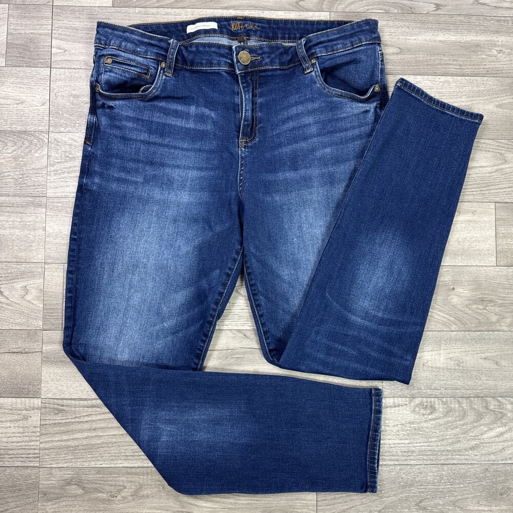 KUT from the Kloth Toothpick Skinny Denim Jeans High Rise Dark Wash sz 16 Short